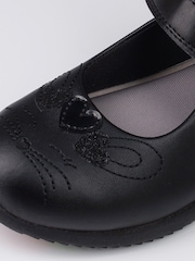 ToeZone Black Single Strap Novelty Bunny School Shoes - Image 5 of 5