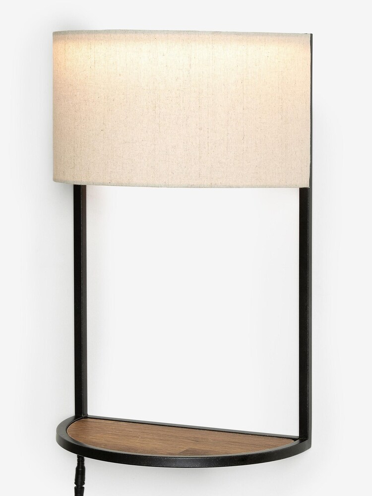 Brown Bronx Plug In Shelf Wall Light - Image 1 of 9