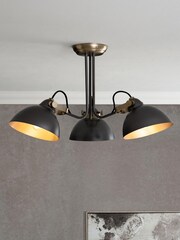 Pewter Grey Cambridge 3 Light Flush Ceiling Light - Image 1 of 5