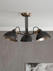 Pewter Grey Cambridge 3 Light Flush Ceiling Light - Image 2 of 5