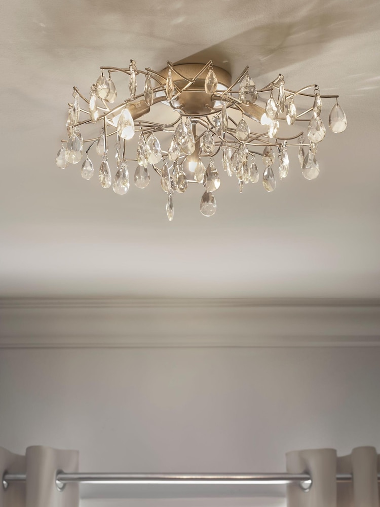 Champagne Gold Eliana 3 Light Flush Ceiling Light - Image 1 of 5