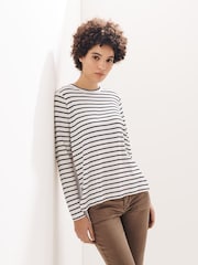 Label Collection White/Black Stripe Woven Back Tunic - Image 1 of 4