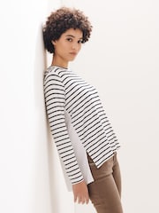 Label Collection White/Black Stripe Woven Back Tunic - Image 2 of 4