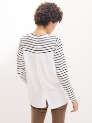 Label Collection White/Black Stripe Woven Back Tunic - Image 3 of 4