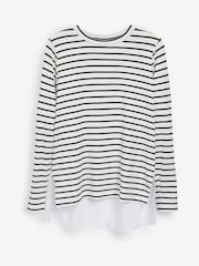 Label Collection White/Black Stripe Woven Back Tunic - Image 4 of 4