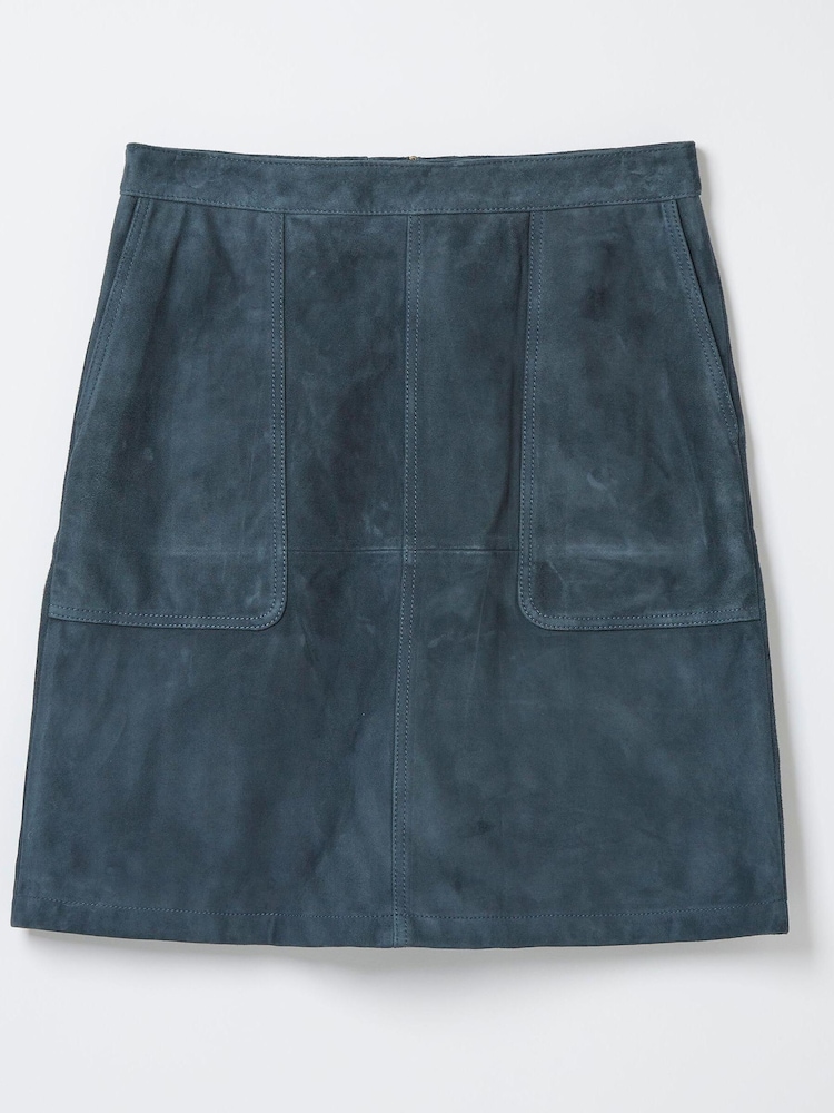 FatFace Womens Green Eliza Suede Skirt - Image 4 of 4