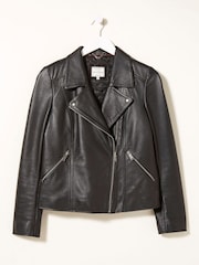 FatFace Bethany Black Biker Jacket - Image 4 of 4