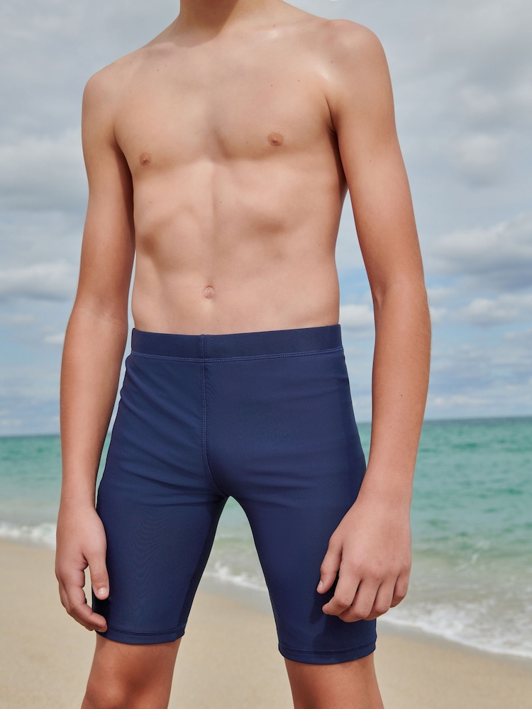 Navy Blue Longer Length Stretch Swim Shorts (3-16yrs) - Image 1 of 5