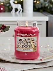 Yankee Candle Pink Christmas Classic Jar Merry Berry Scented Candle - Image 1 of 2