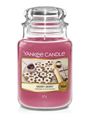 Yankee Candle Pink Christmas Classic Jar Merry Berry Scented Candle - Image 2 of 2