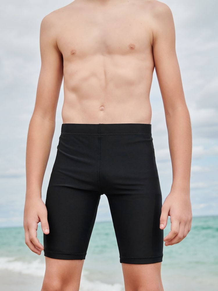 Black Longer Length Stretch Swim Shorts (3-16yrs) - Image 1 of 5