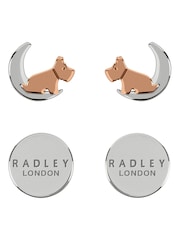 Radley Ladies 18ct Rose Gold And Silver-Plated 'Moon And Stars' Earrings - Image 1 of 3