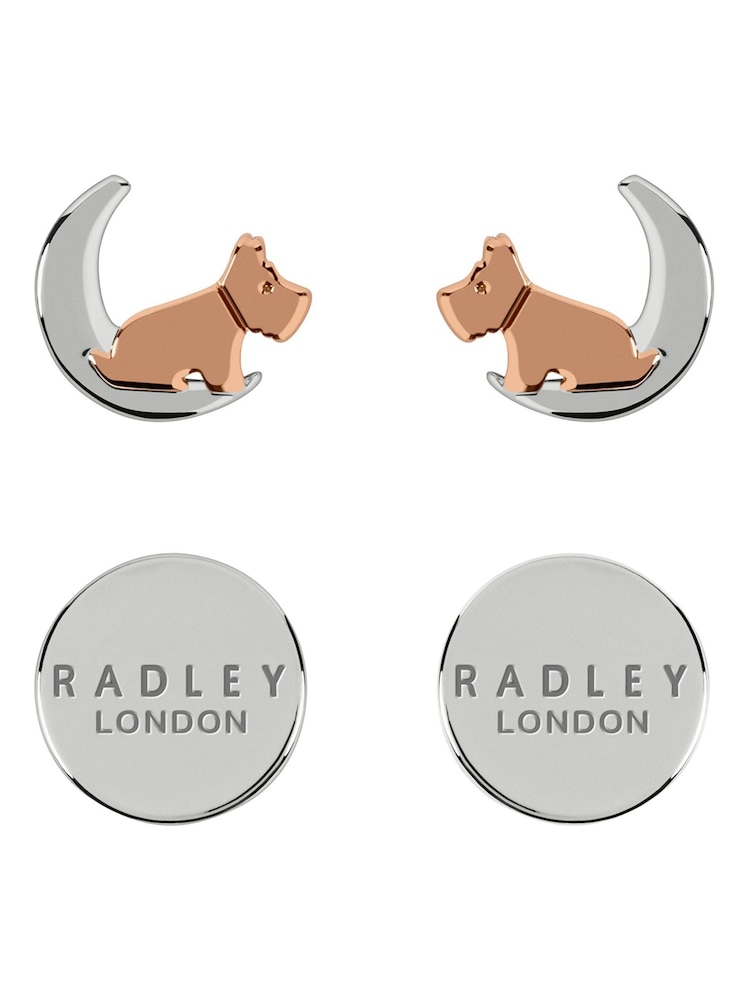 Radley Ladies 18ct Rose Gold And Silver-Plated 'Moon And Stars' Earrings - Image 1 of 3