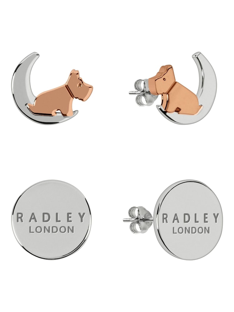 Radley Ladies 18ct Rose Gold And Silver-Plated 'Moon And Stars' Earrings - Image 2 of 3