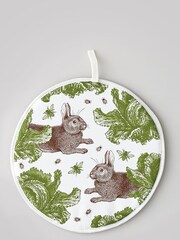 Thornback and Peel Cream Rabbit and Cabbage 100% Cotton Hob Cover - Image 1 of 2