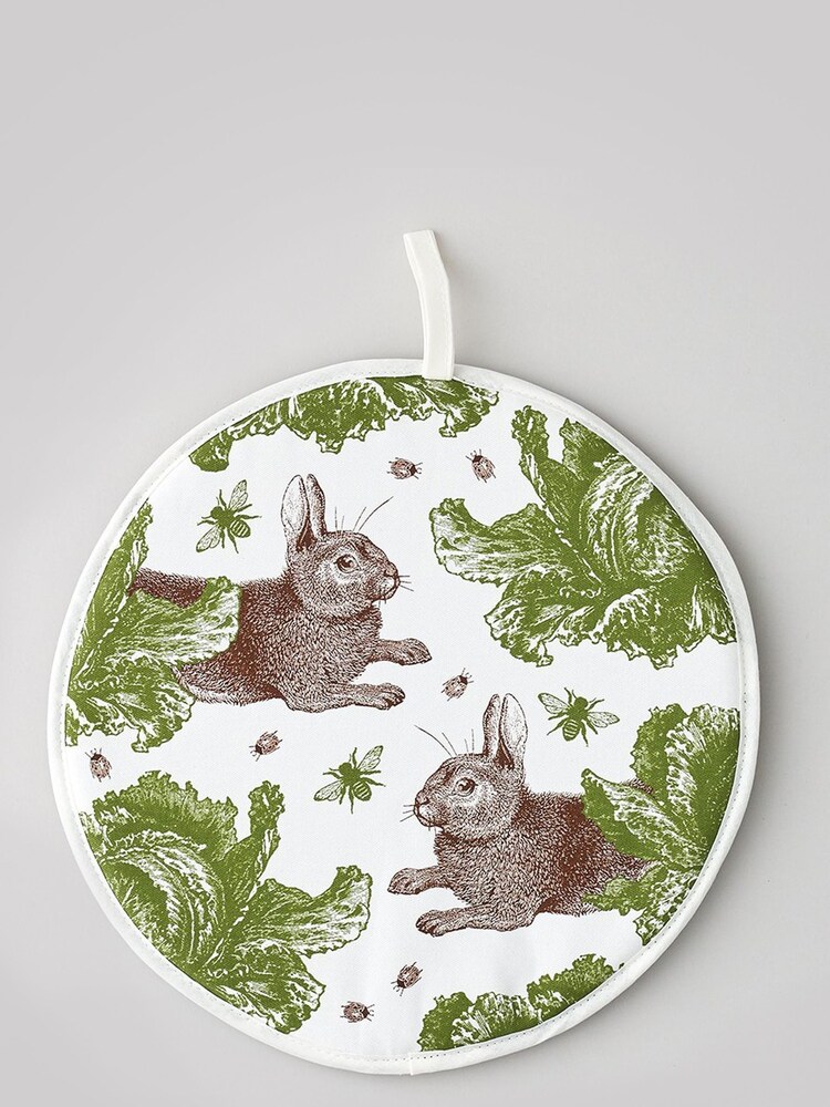 Thornback and Peel Cream Rabbit and Cabbage 100% Cotton Hob Cover - Image 1 of 2