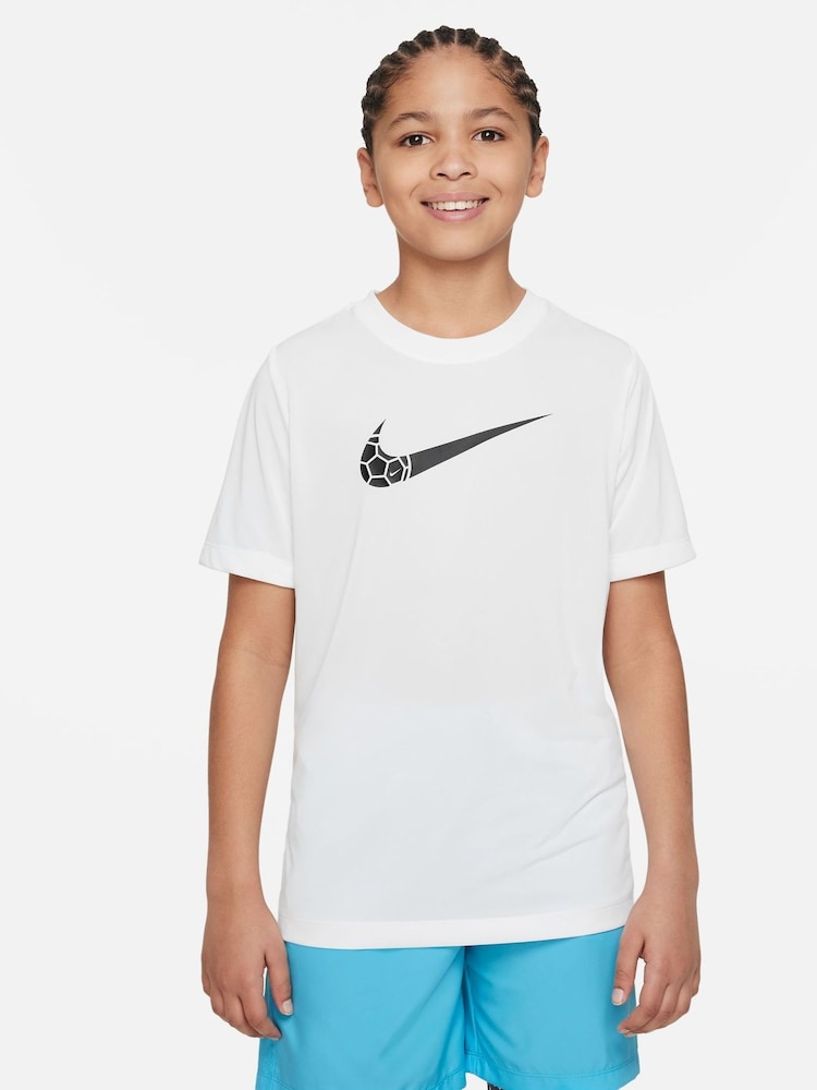 Weiß - Nike Dri-fit Training T-Shirt mit Fußballgrafik - Bild 1 von 4
