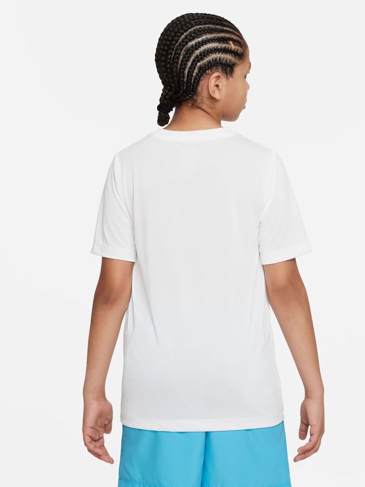 Weiß - Nike Dri-fit Training T-Shirt mit Fußballgrafik - Bild 2 von 4