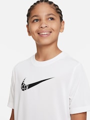 Weiß - Nike Dri-fit Training T-Shirt mit Fußballgrafik - Bild 4 von 4