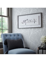 Art For The Home Grey Innocence Birds Framed Floating Canvas - Image 1 of 4