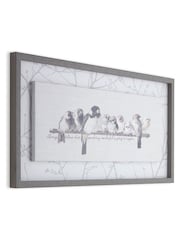 Art For The Home Grey Innocence Birds Framed Floating Canvas - Image 3 of 4