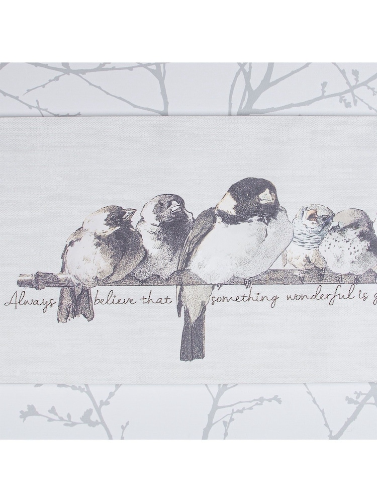 Art For The Home Grey Innocence Birds Framed Floating Canvas - Image 4 of 4