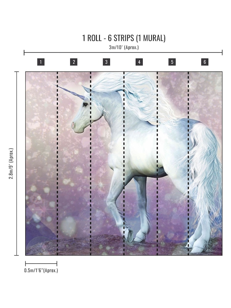 Art For The Home Purple Magical Unicorn 3M Mural - Image 4 of 4 Art For The Home Purple Magical Unicorn 3M Mural - Image 4 of 4
