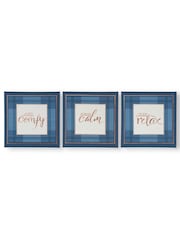 Art For The Home Set of 3 Blue Heritage Tweed Canvases - Image 2 of 3