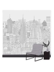 Art For The Home Natural City Sketch 3M Mural - Image 3 of 4