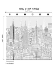 Art For The Home Natural City Sketch 3M Mural - Image 4 of 4