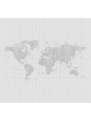 Art For The Home Grey Map Of The World 3M Mural - Image 2 of 4