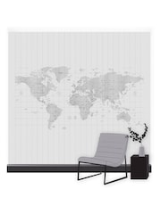 Art For The Home Grey Map Of The World 3M Mural - Image 3 of 4