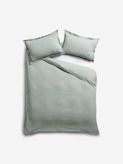 Sage Green Waffle Duvet Cover And Pillowcase Set - Image 4 of 6