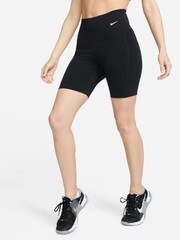Schwarz - Nike Dri-fit One 7" Wasserfeste Radlershorts mit mittelhohem Bund - Bild 1 von 7