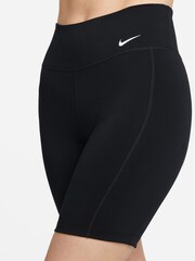 Schwarz - Nike Dri-fit One 7" Wasserfeste Radlershorts mit mittelhohem Bund - Bild 4 von 7