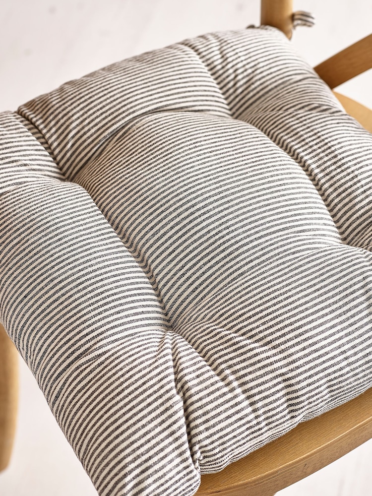 Grey Bronx Stripe Set of 2 Chair Dining Bench and Seat Cushions - Image 2 of 3