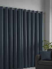 Fusion Strata Room Darkening Woven Pair of Eyelet Curtains - Image 2 of 4
