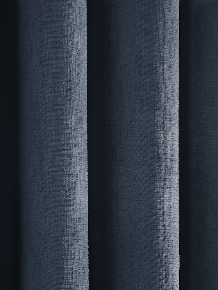 Fusion Strata Room Darkening Woven Pair of Eyelet Curtains - Image 4 of 4