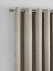 Fusion Natural Strata Room Darkening Woven Pair of Eyelet Curtains - Image 4 of 4
