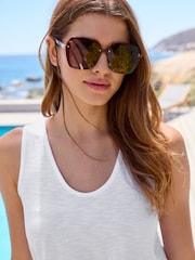 White Cotton Slub Vest Top - Image 4 of 5