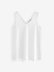 White Cotton Slub Vest Top - Image 5 of 5