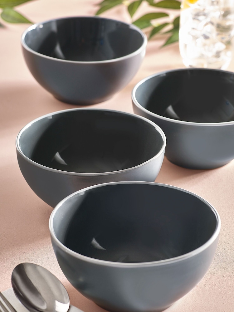 Charcoal Grey Warwick Set of 4 Bowls - Image 1 of 3 Charcoal Grey Warwick Set of 4 Bowls - Image 1 of 3