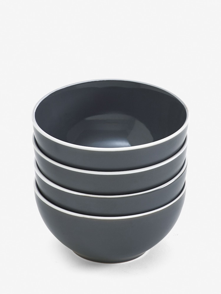 Charcoal Grey Warwick Set of 4 Bowls - Image 3 of 3 Charcoal Grey Warwick Set of 4 Bowls - Image 3 of 3