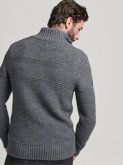 Superdry Grey Jacob Henley Jumper - Image 3 of 5