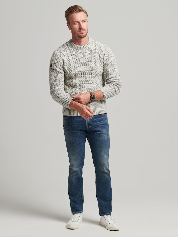 Grau - Superdry Jacob Pullover mit Zopfmuster - Bild 2 von 4
