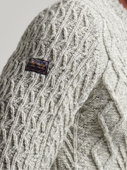 Grau - Superdry Jacob Pullover mit Zopfmuster - Bild 4 von 4