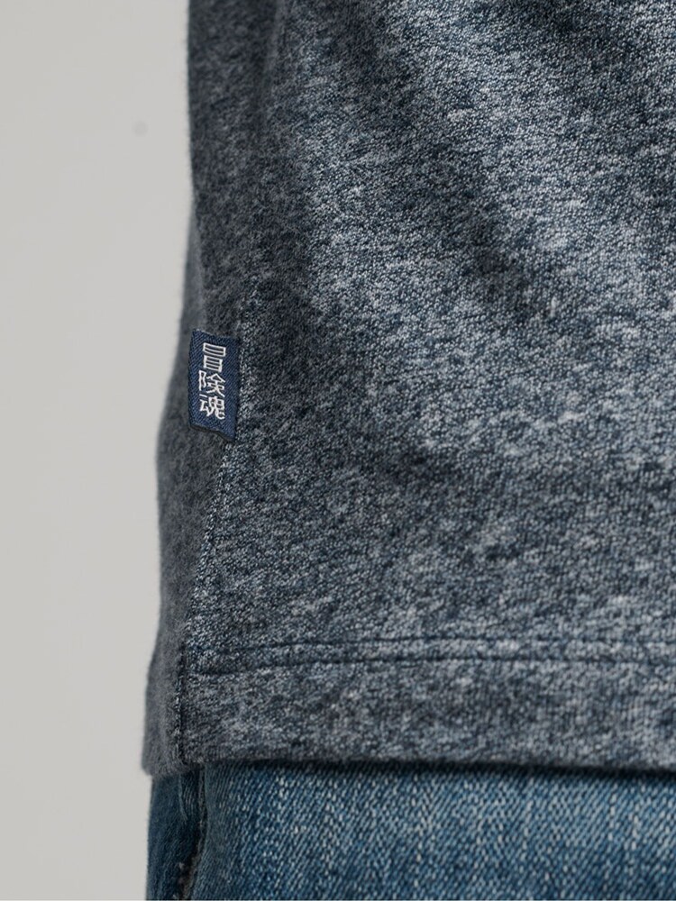 Bleu marine givré gravier - T-shirt Superdry brodé vintage 100% coton - Image 4 of 5