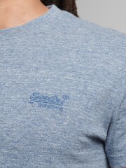 Superdry Creek Blue Marl Cotton Vintage Embroidered T-Shirt - Image 4 of 5