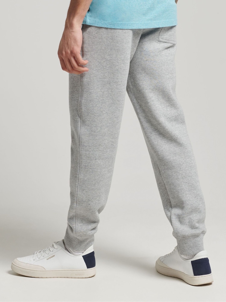 Superdry Light Grey Cotton Vintage Logo Embroidered Joggers - Image 2 of 5