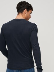 Superdry Navy Vintage Logo Embroidered Long Sleeve Top - Image 2 of 7